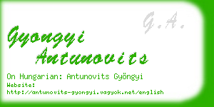 gyongyi antunovits business card